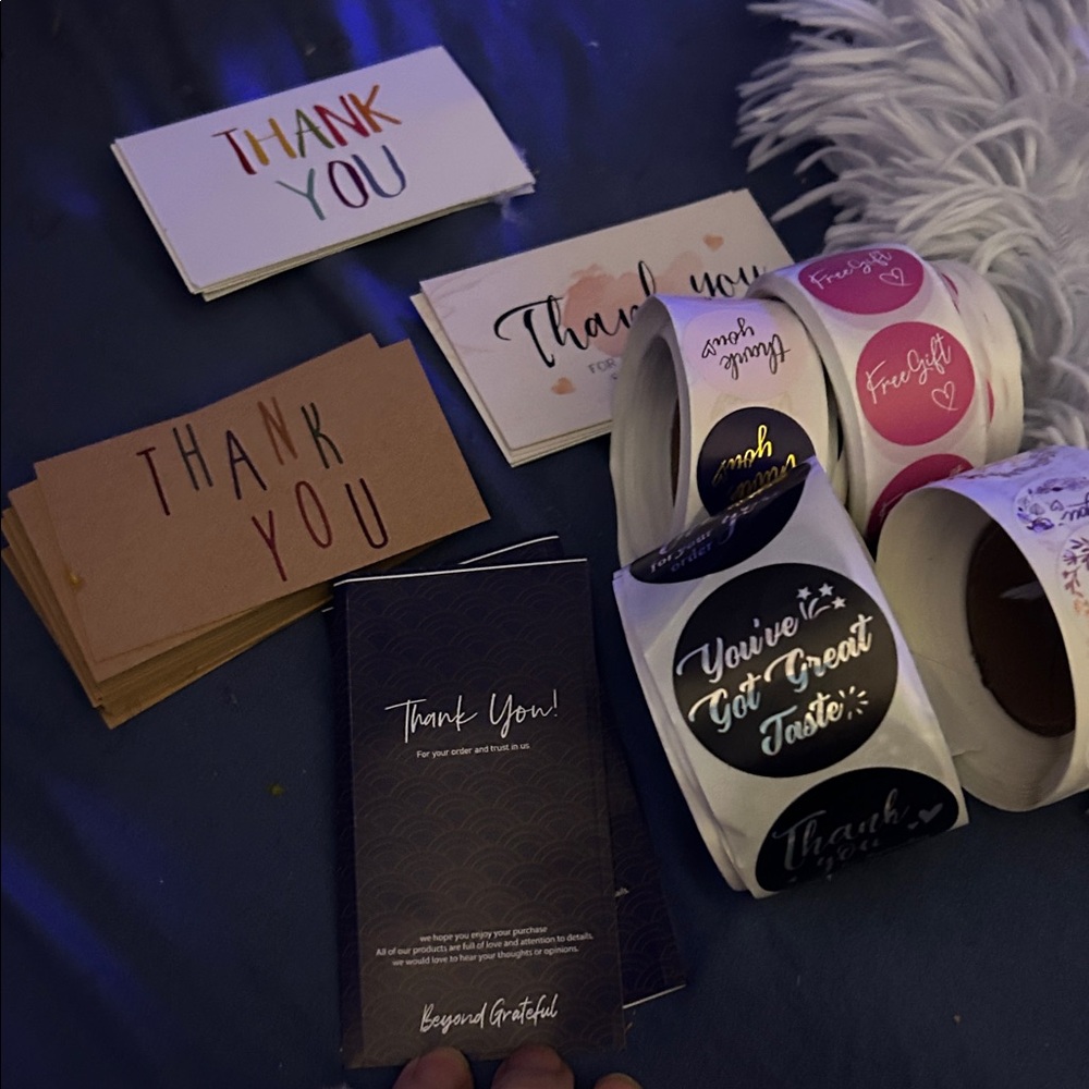 Assorted Thank You Stickers and Cards Set